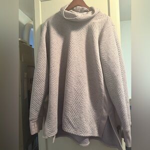 Cozy Quilted Cowl-Neck Sweater in Light Mauve
